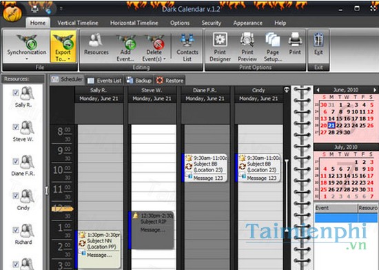 download dark calendar