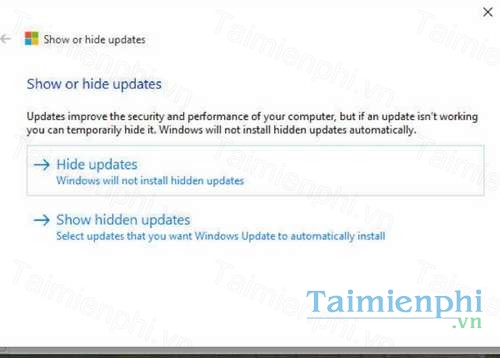 tai show or hide update