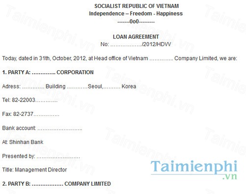 download mau hop dong vay von bang tieng anh