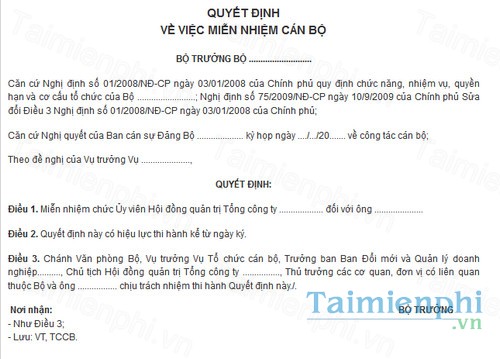 download mau quyet dinh mien nhiem can bo
