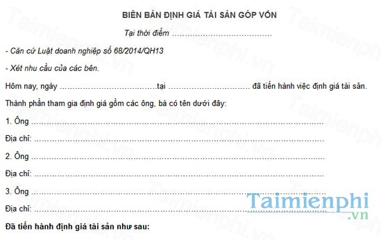 download bien ban dinh gia tai san