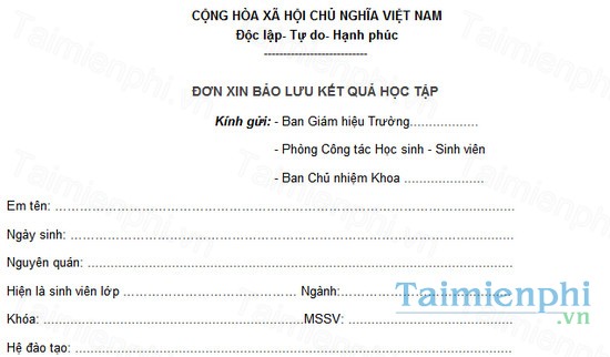 download cach viet don bao luu ket qua hoc