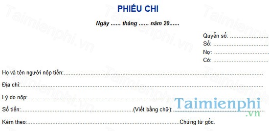 download cach viet mau phieu chi