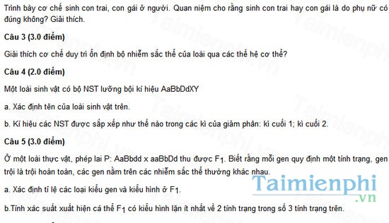 download de thi mon sinh hoc lop 9