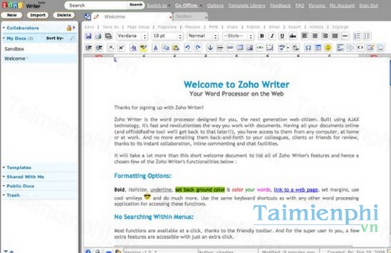 download zoho writer