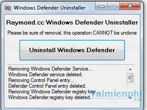 download windows defender uninstaller