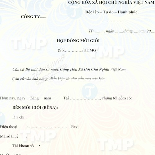 Hợp đồng môi giới đất đai