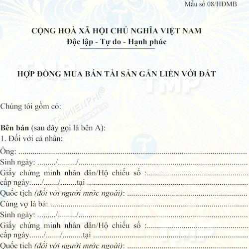 Hợp đồng mua bán tài sản gắn liền với đất