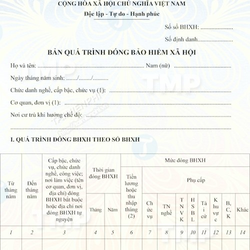 Quá trình đóng bảo hiểm xã hội theo sổ bảo hiểm xã hội