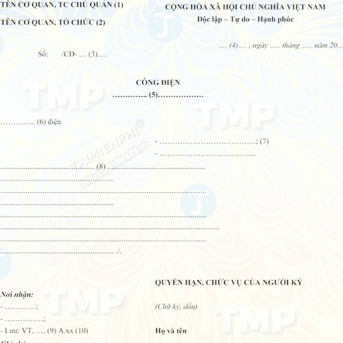 Mẫu công điện