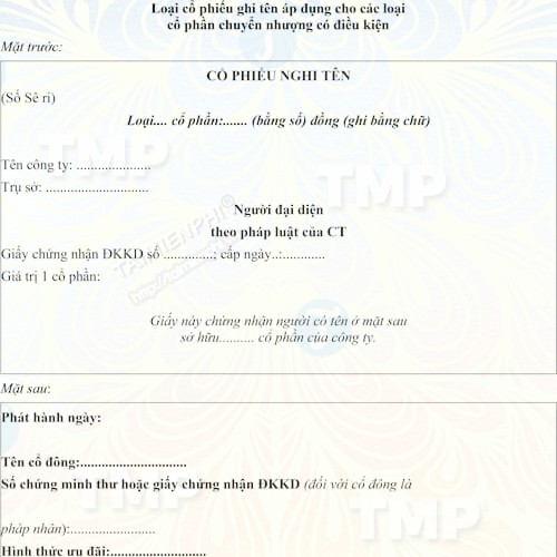 Mẫu cổ phiếu (ghi tên và không ghi tên)