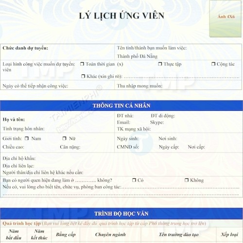 CV xin việc cho lập trình viên