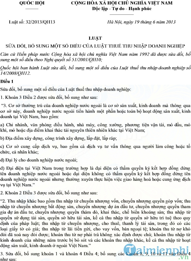 Luật thuế thu nhập doanh nghiệp