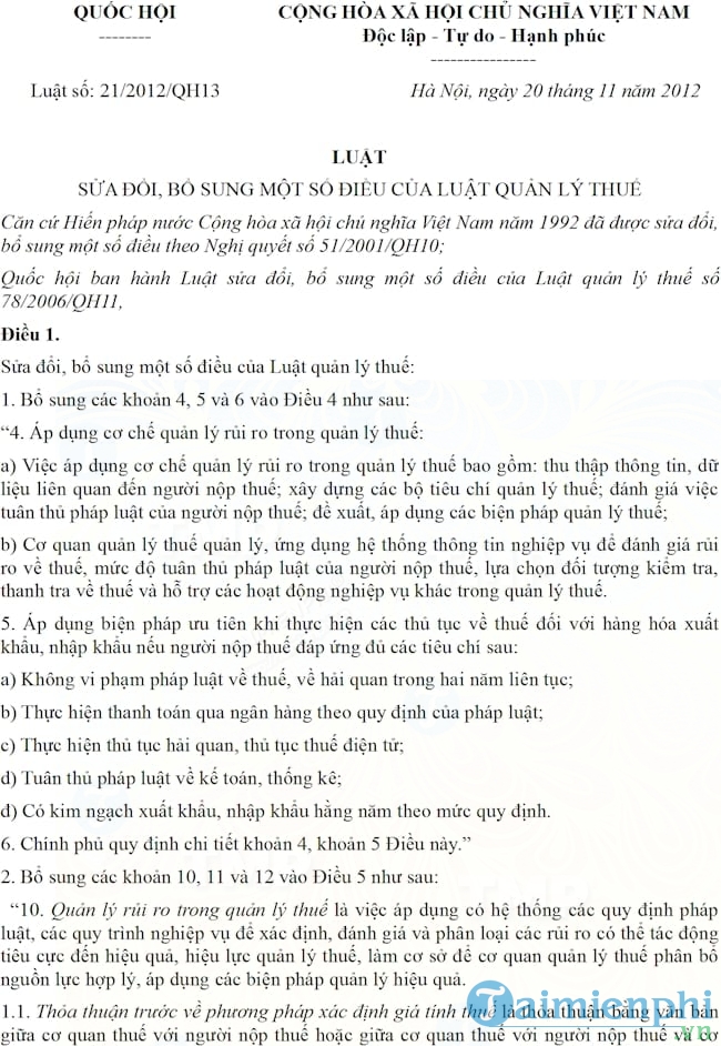 Luật quản lý thuế