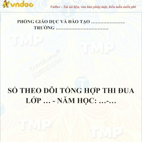 Sổ theo dõi tổng hợp thi đua của lớp trưởng