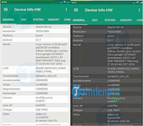 Device Info HW cho Android