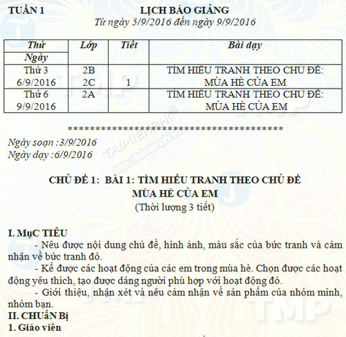 Giáo án Mĩ thuật Đan Mạch lớp 2