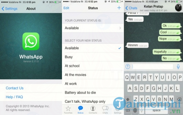 WhatsApp cho iOS