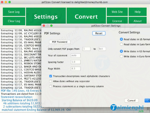 PDF2CSV Convert for Mac