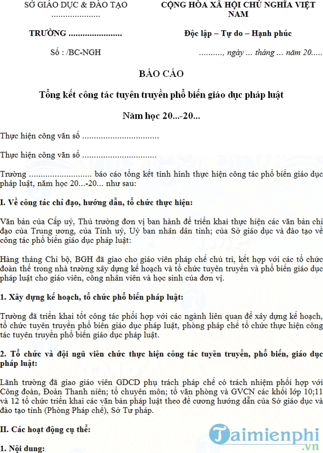Báo cáo tổng kết công tác pháp chế năm 2017
