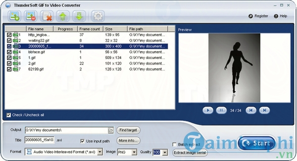 ThunderSoft GIF to AVI Converter