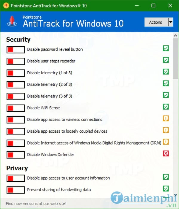 Portable AntiTrack for Windows 10