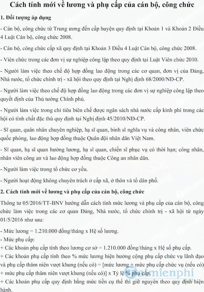 Cách tính lương và phụ cấp của cán bộ, công chức