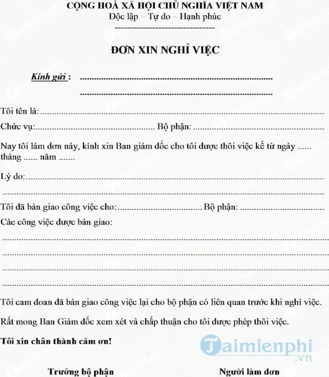 Quy trình nghỉ việc