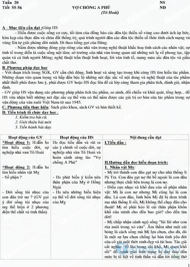 Giáo án Ngữ văn lớp 12