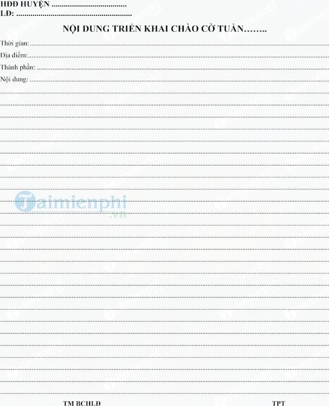 Mẫu sổ chào cờ