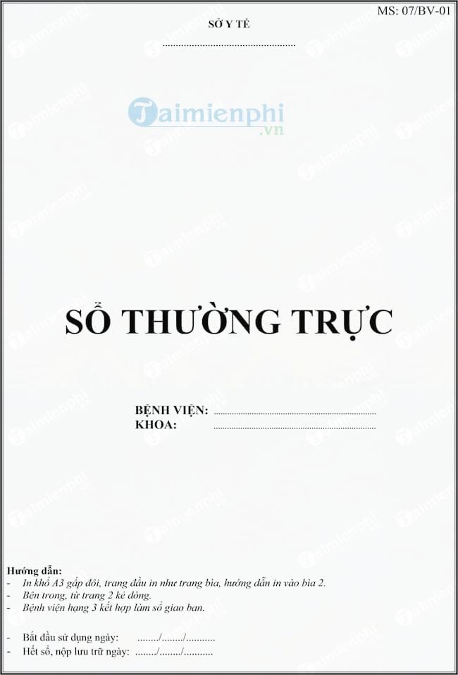 Mẫu sổ thường trực