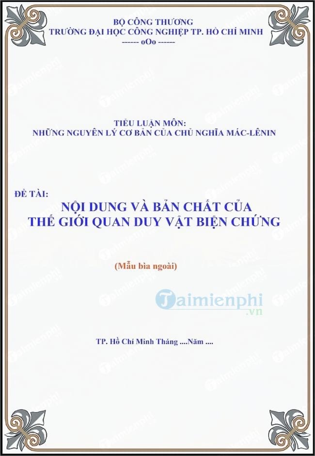 Mẫu bìa tiểu luận đẹp nhất
