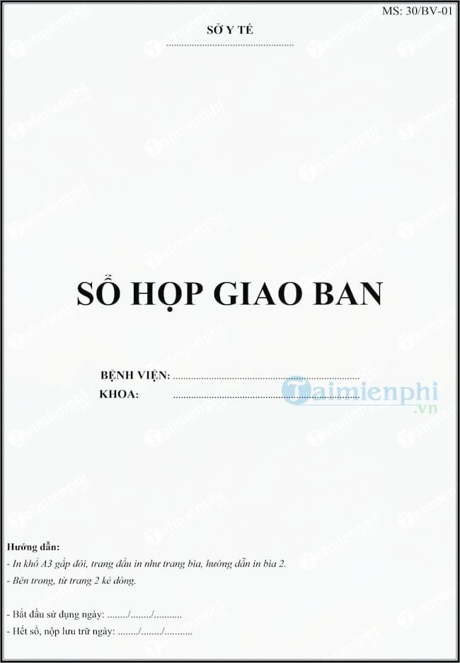 Mẫu sổ họp giao ban