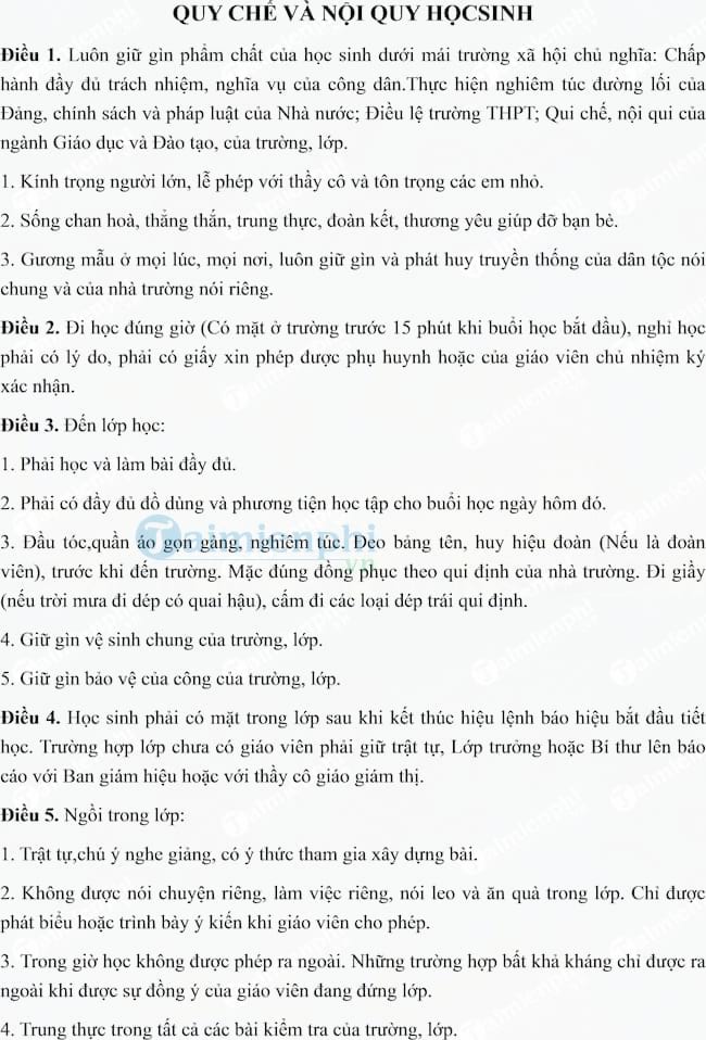 Nội quy học sinh