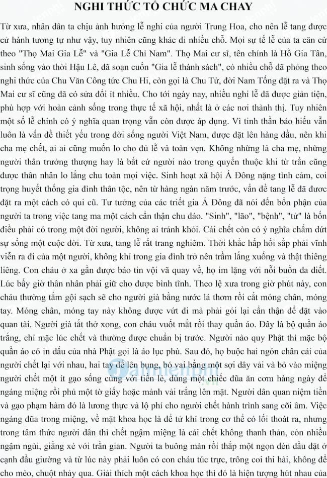 Nghi thức tổ chức tang lễ