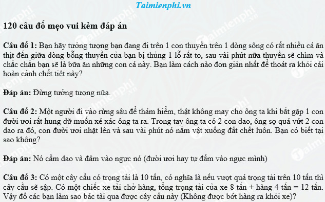 cau do vui co dap an