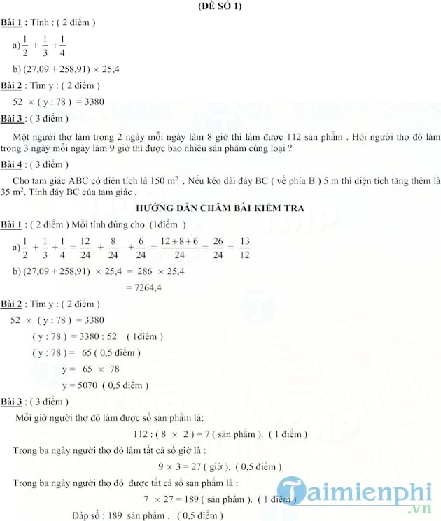 Đề ôn thi vào lớp 6 môn Toán