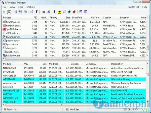 Portable EF Process Manager