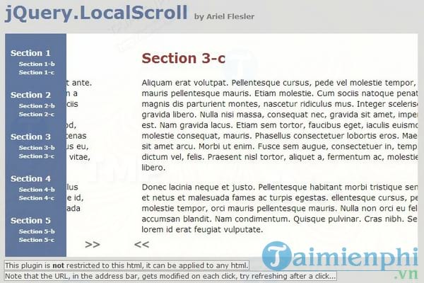 jQuery.LocalScroll