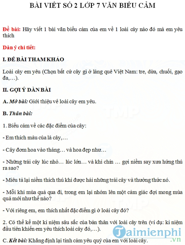 Bài văn biểu cảm của em về 1 loài cây nào đó mà em yêu thích