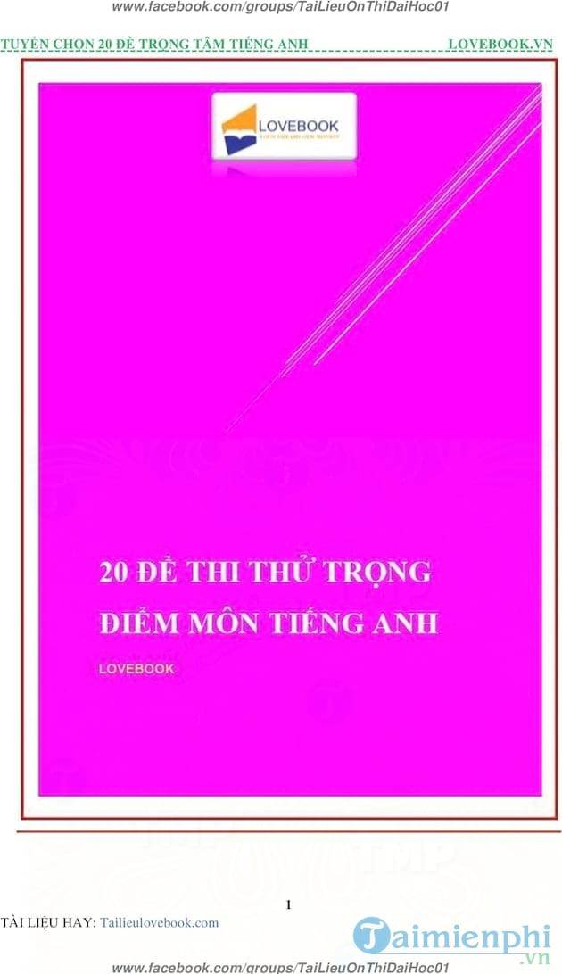 Đề thi thử trọng điểm môn Tiếng Anh THPT quốc gia 2018