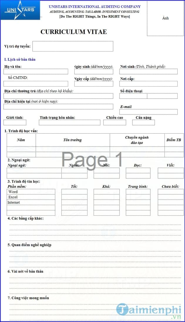 35 mẫu CV xin việc đẹp