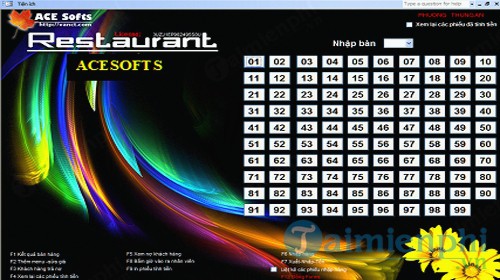 Phần mềm tính tiền ACESOFTS V3.2