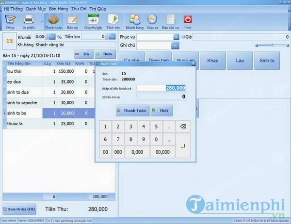 Phần mềm tính tiền GRES