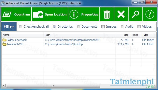 download advanced recent access