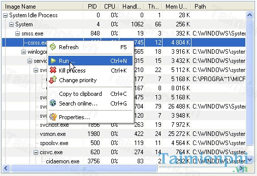 tai remote process explorer