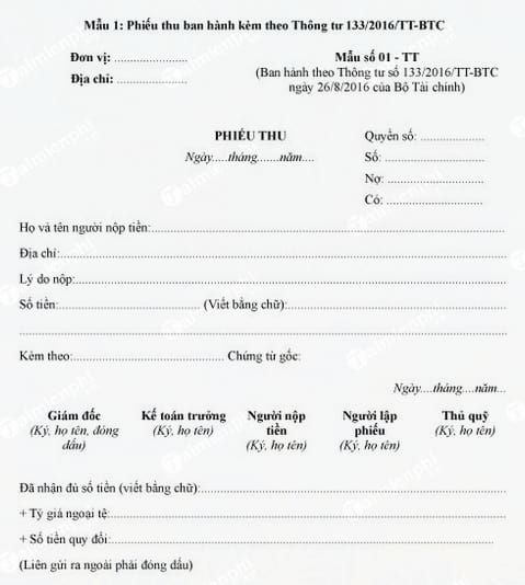 mau phieu thu thong tu 133