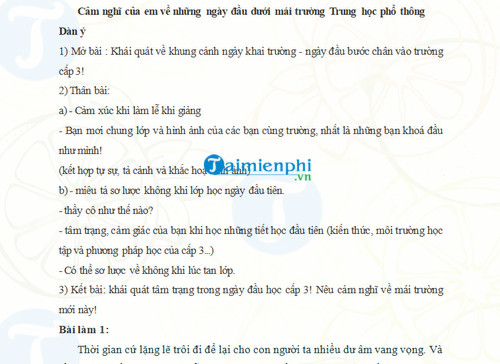 cam nghi ve ngay dau tien buoc chan vao truong thpt