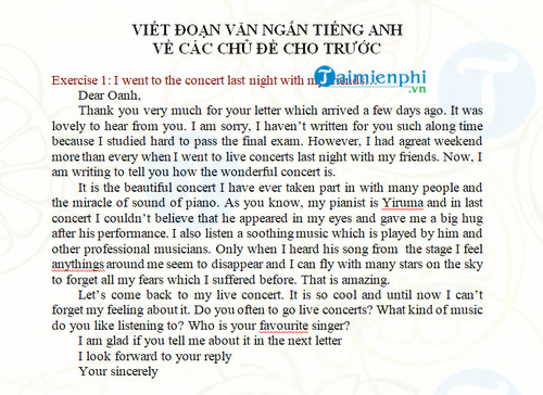 mau doan van tieng anh theo chu de