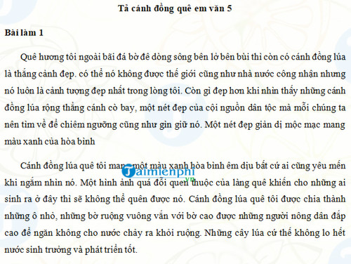 ta canh dong que em lop 5